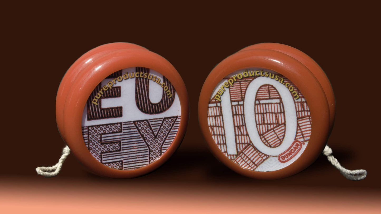 Ligorano Reese's Euro-yo custom designed Duncan YoYo. 10 Euro note front and back. Edit alt text