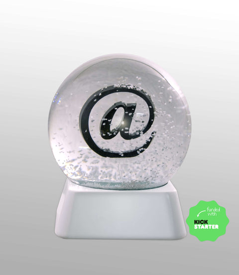 Ligorano Reese's @ snow globe, 4 inch glass snow globe with resin cast, computer designed base in IBM white. From Pure Products USA.