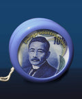 LigoranoReese's yen-yo yo-yo with Japanese Yen note on front and back. This custom Duncan yo-yo is the answer to economic insecurity. Created following the 2008 economic meltdown. From Pure Products USA.