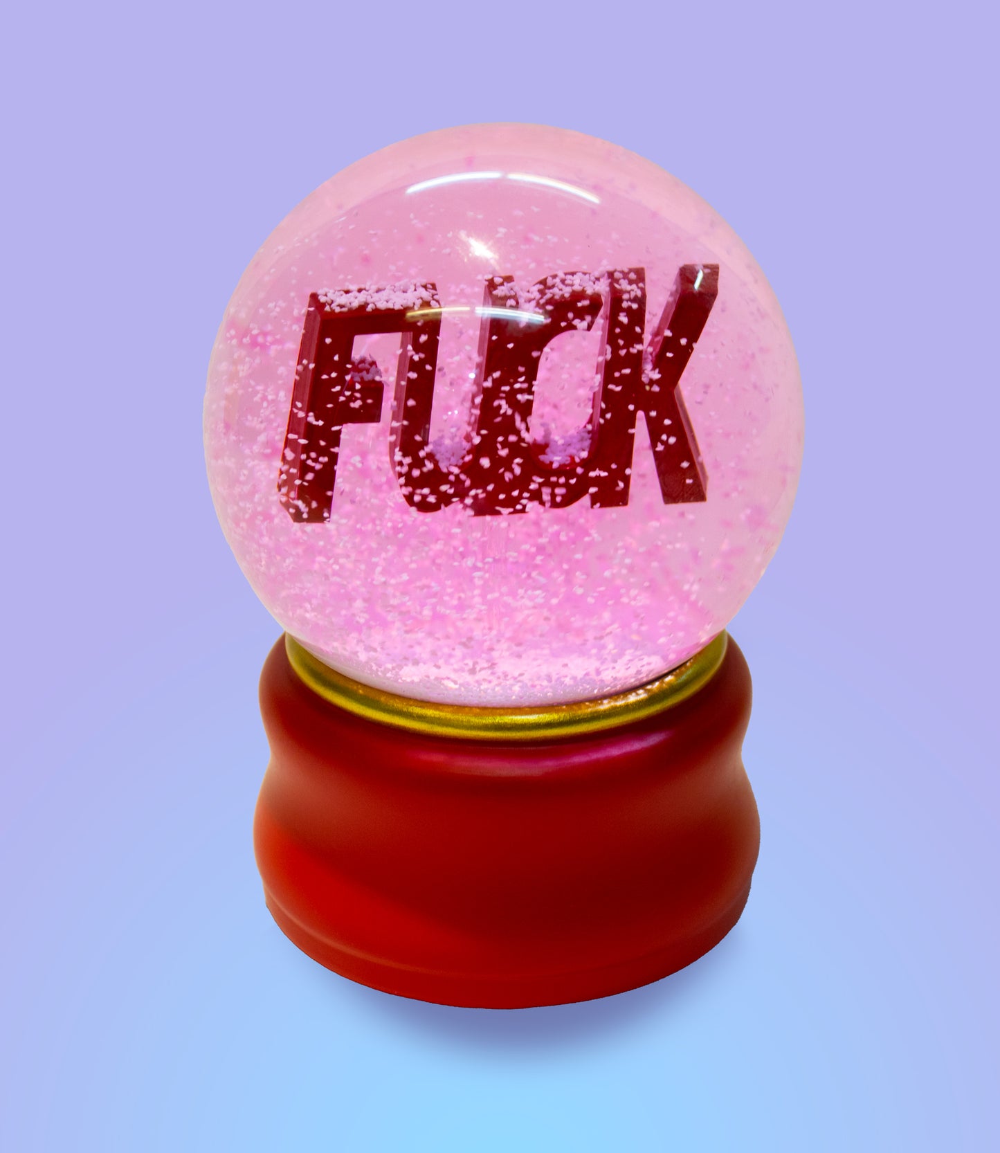 Bubble gum pink snow globe
