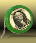 Ligorano Reese's Dough-yo. Custom Duncan yo-yo with U.S. one dollar bill is on the front and back. From Pure Products USA.