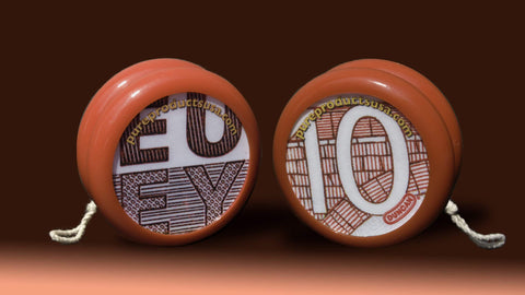 Ligorano Reese's Euro-yo custom designed Duncan YoYo. 10 Euro note front and back.  Edit alt text