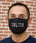 Ligorano Reese's cotton polyester blend face mask that says it like it really us - The Truth - for all to see. Made in the Brooklyn Navy Yard. Produced during the early days of COVID. Male model. From Pure Products USA.